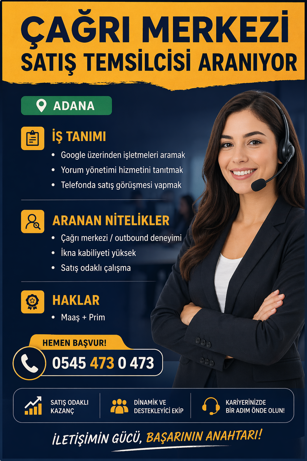 Çağrı Merkezi Satış Temsilcisi Aranıyor